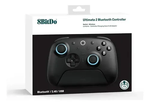 Doca de carregamento do controle 8BitDo com iluminação LED de base na mesa