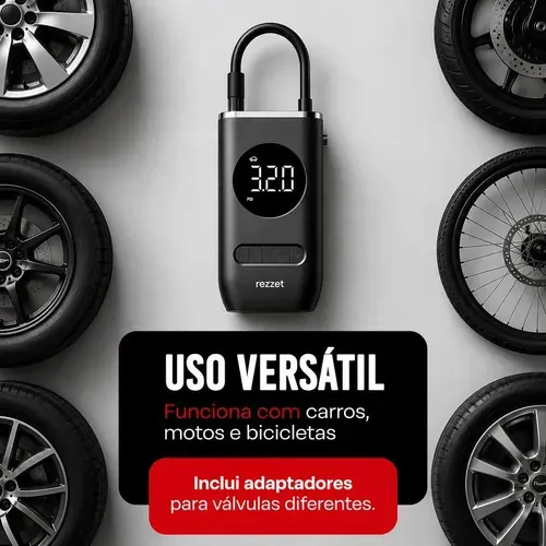 Painel de controle com display digital LCD do mini compressor Rezzet